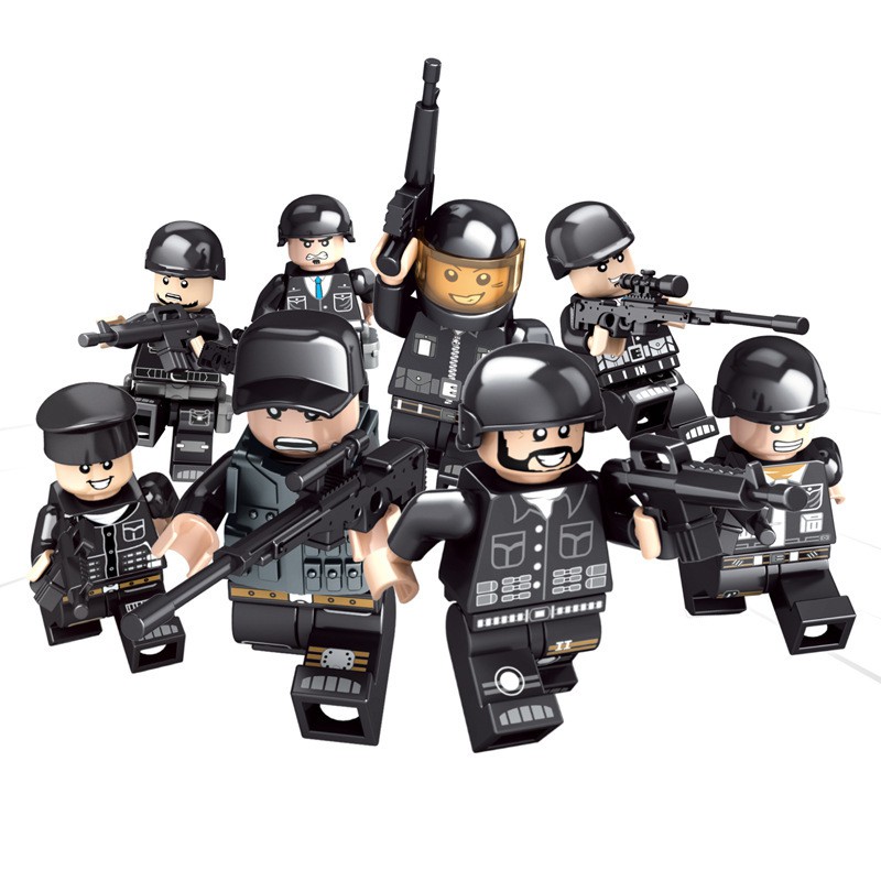 [900 CHI TIẾT] ĐỒ CHƠI XẾP HÌNH LEGO BIỆT ĐỘI SWAT, LEGO XE OTO QUÂN ĐỘI, LEGO ROBOT, LEGO TRỰC THĂNG QT27