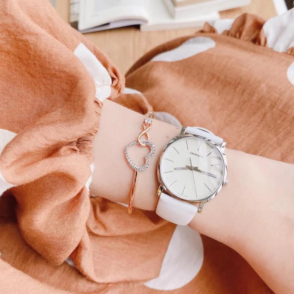 Đồng Hồ Nữ Calvin Klein K8Q331L2 dây da nữ màu trắng