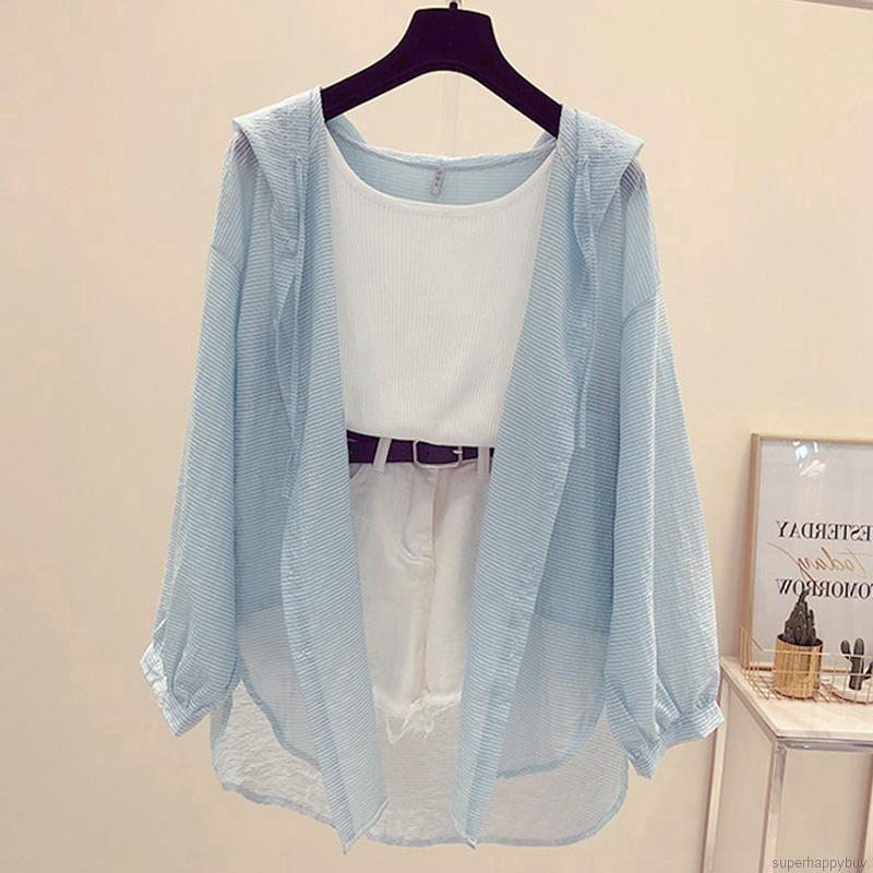 Áo khoác cardigan chống nắng màu trơn thời trang