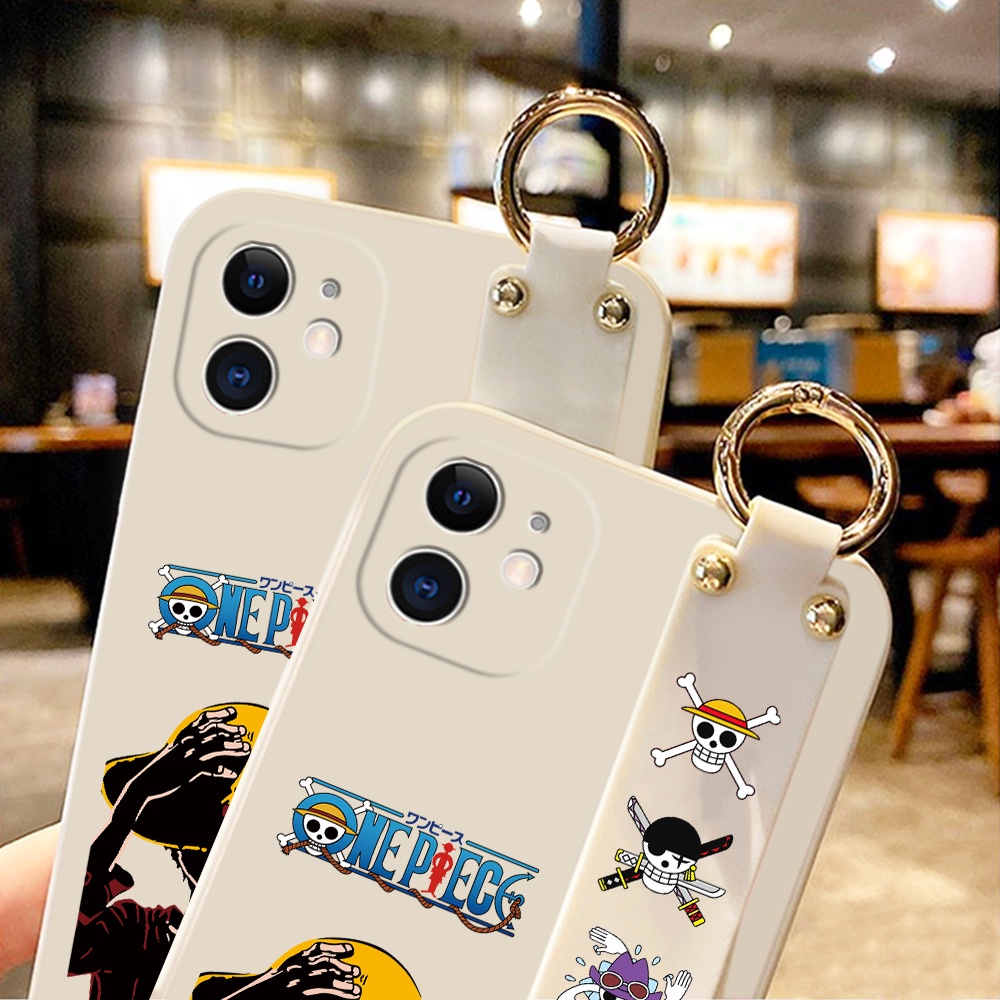 Ốp điện thoại silicon dẻo in One Piece Luffy kèm quai đeo tay chống sốc cho OPPO RENO6 Z 5G RENO 6 PRO