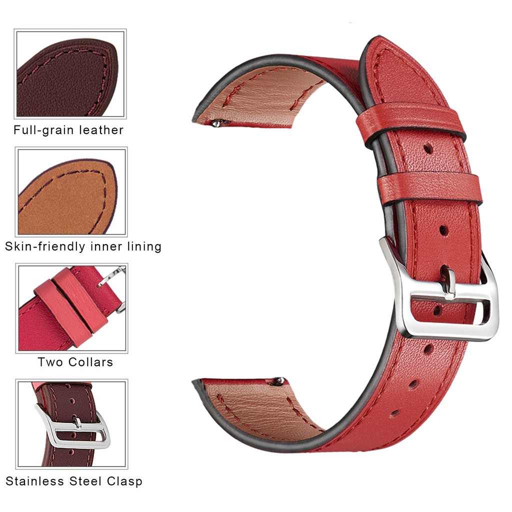 20mm Leather Strap Bracelet Replacement Band for Xiaomi Huami Amazfit Bip U Pro Bip S Lite GTS 2 Mini GTR 42mm