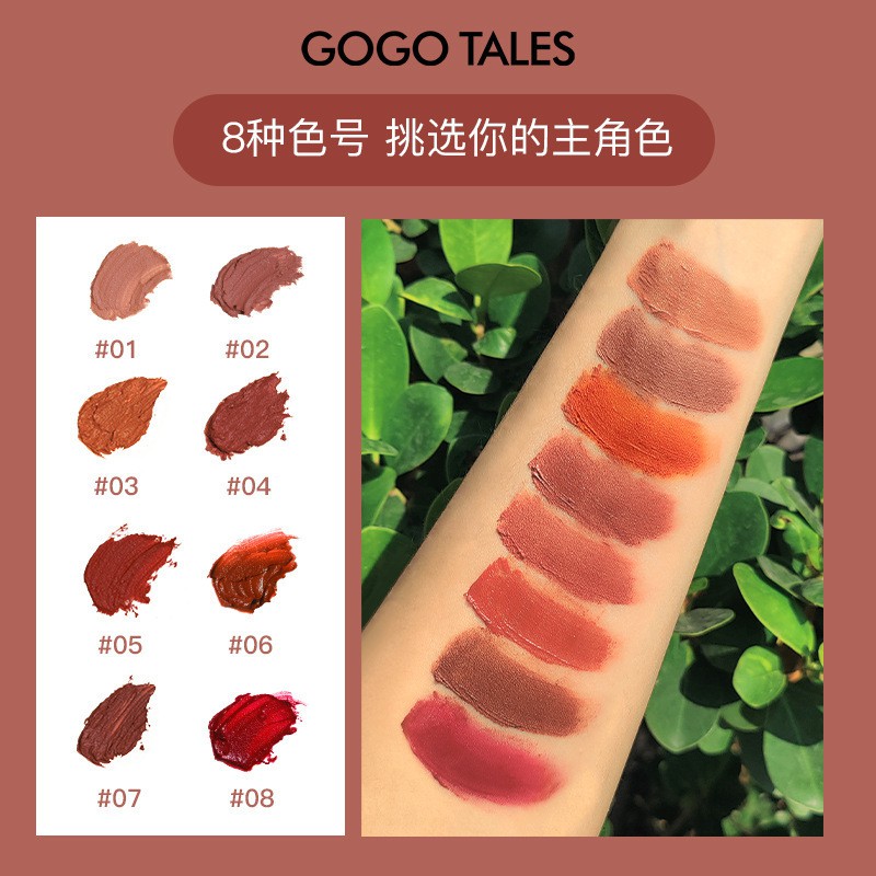 Son môi GOGO TALES kết cấu lì mềm mịn như nhung trang điểm thời trang