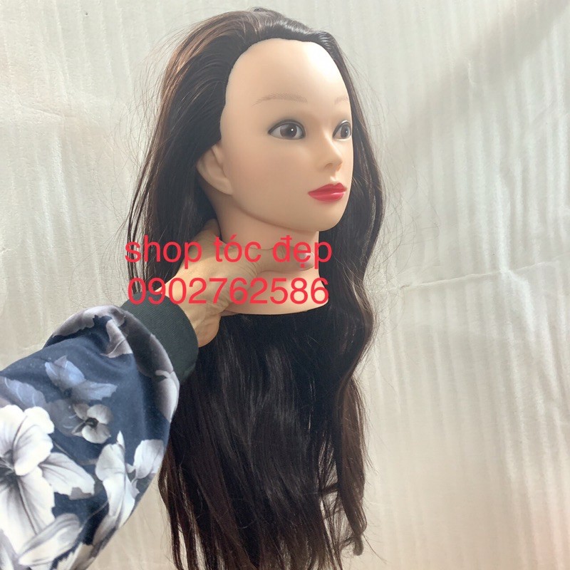 (tặng lược chia tóc )Đầu manocanh học làm tóc giá rẻ tóc dày nhiều tóc