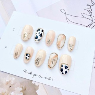 Nailbox hoạt tiết bò sữa góc móng - Móng giả 12 ngón - A187