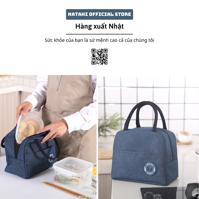Túi đựng cơm giữ nhiệt Simple NATAHI QK01 vải Oxford 600D, đựng đồ ăn, hộp cơm, chống thấm, làm quà tặng