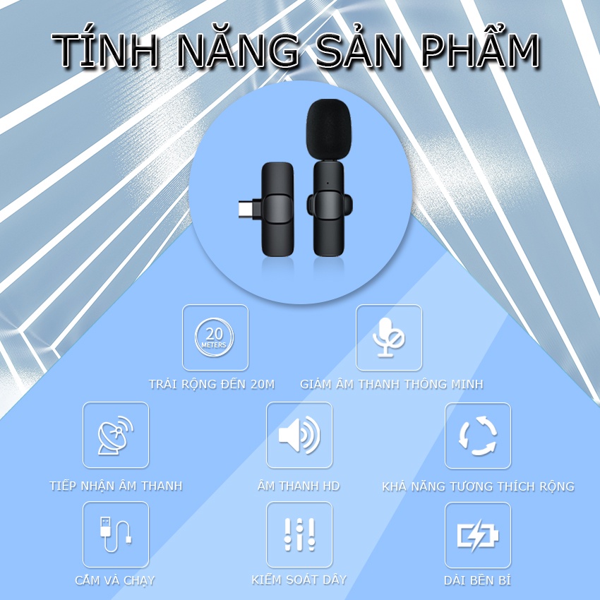 Feinodi MINI Micro không dây Trực tuyến/ngoại tuyến live streaming lavaliermic thu âm không dây cho IP HUAWEI xiaomi