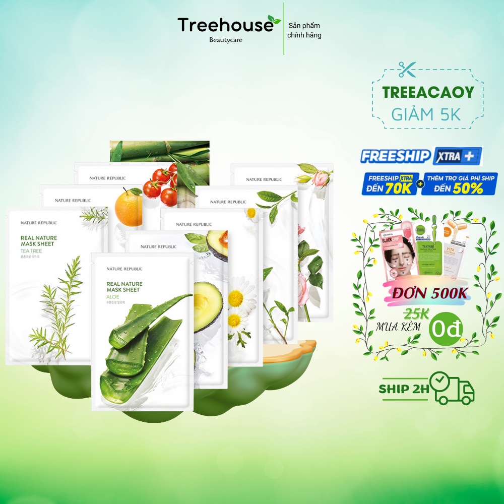 Mặt Nạ NATURE REBUPLIC real - Nature Mask Sheet (Hàng Sẵn) TREEHOUSE SHOP