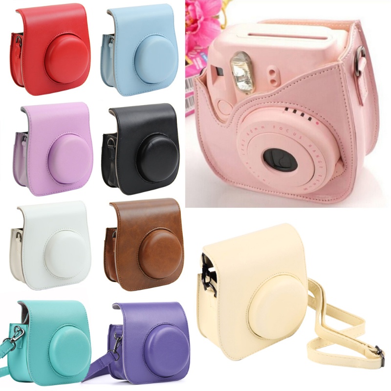 Túi Da Đựng Máy Ảnh Mini 8 Có Dây Đeo Vai Tiện Dụng