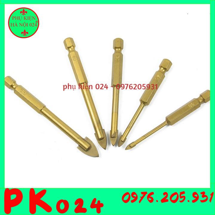 Bộ 5 mũi khoan kính, khoan thủy tinh, gạch men, đá hoa - vonfram
