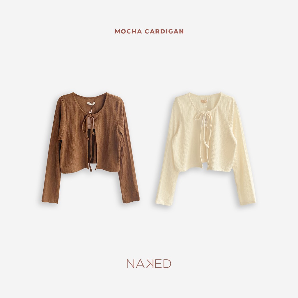 Naked by V - Áo buộc nơ cổ Mocha Cardigan