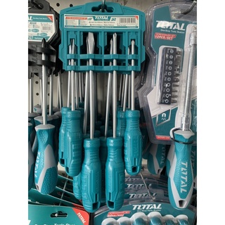 Bộ 4 tua vít dẹp và bake total chất liệu thép 40cr đuôi tròn thtdc250401