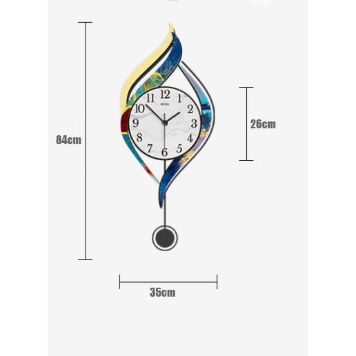 Đồng hồ treo tường quả lắc hiện đại - Chất liệu arcylic cao cấp 3 lớp - Máy chạy pin kim trôi