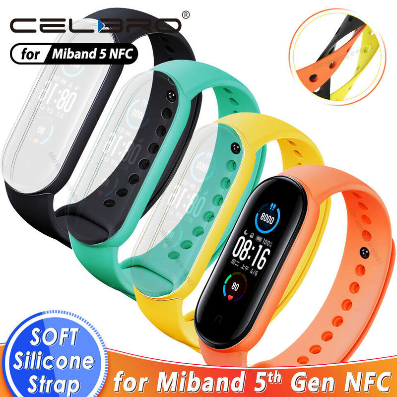 Dây đeo silicone thay thế màu trơn cho vòng đeo tay thông minh Xiaomi Mi Band 5 / Mi Band 5