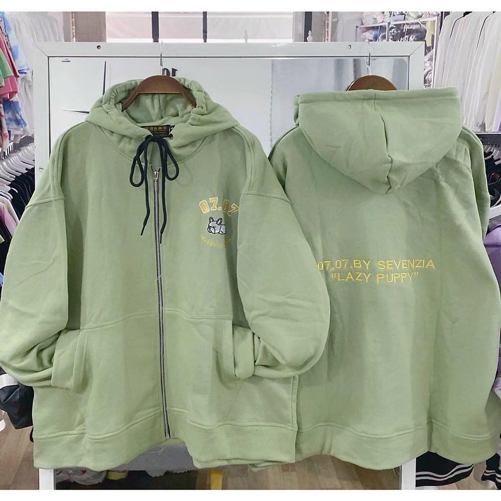 Áo Khoác Hoodie Dây kéo Hình 07 chó ngủ ❤️ Chất nỉ bông cotton