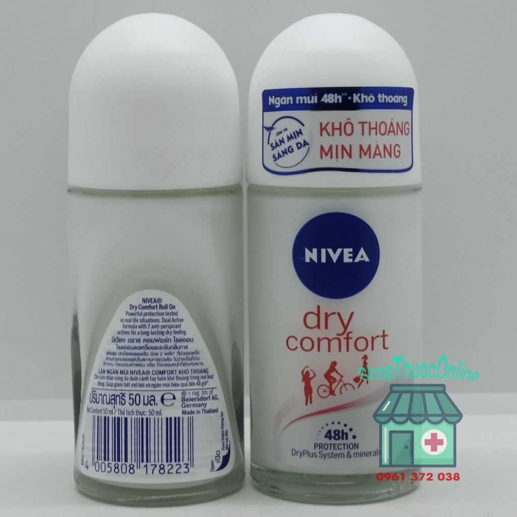 Lăn khử mùi NIVEA Dry Comfort khô thoáng suốt 48 giờ