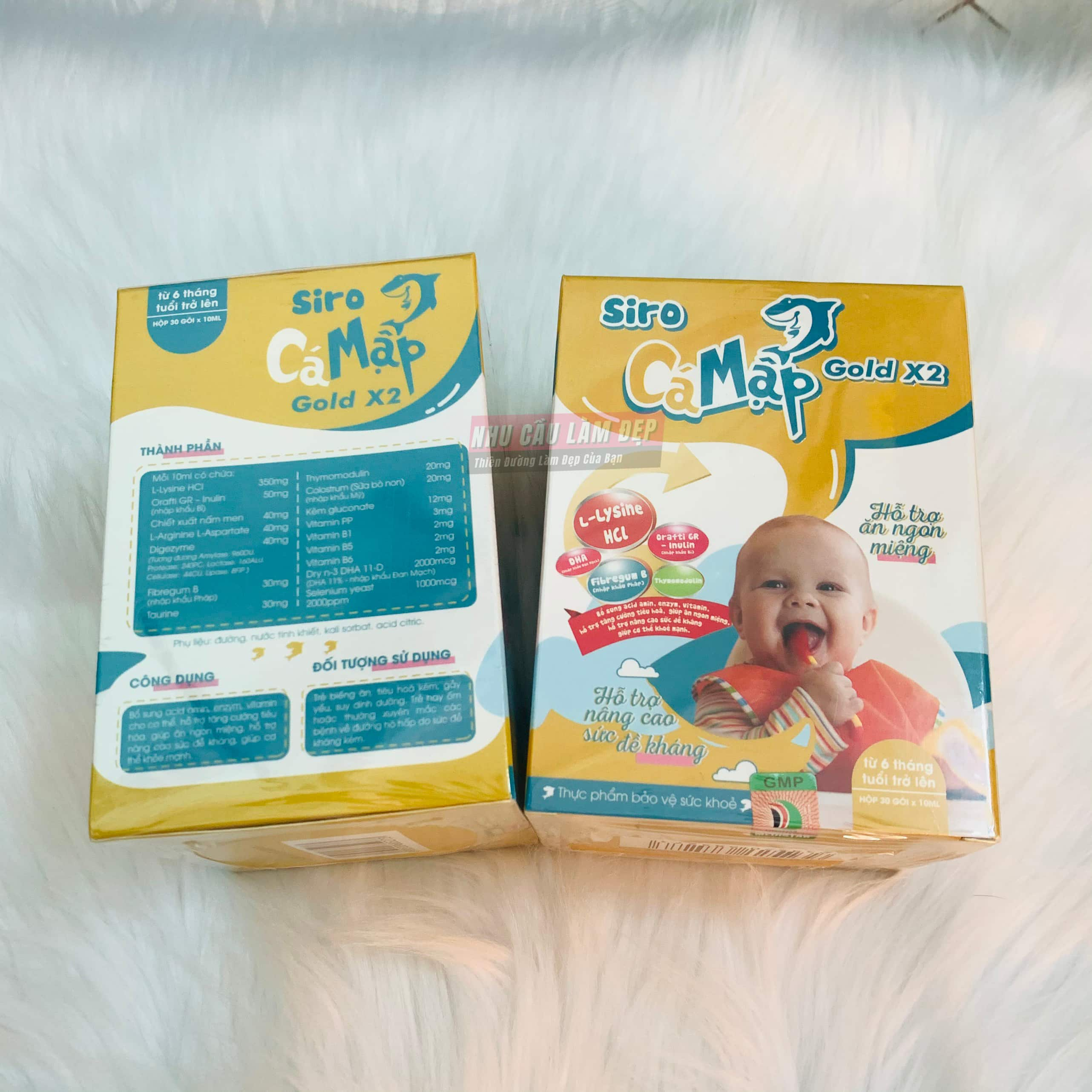 (Hộp 30gói) Siro Cá Mập Gold X2 Mẫu Mới Baby Shark  - Giúp Trẻ Ăn Ngon