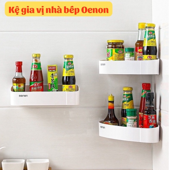 Kệ Góc Dán Tường Đựng Đồ Nhà Tắm, Nhà Bếp Cao Cấp OENON Nhựa ABS Siêu Chắc Chắn