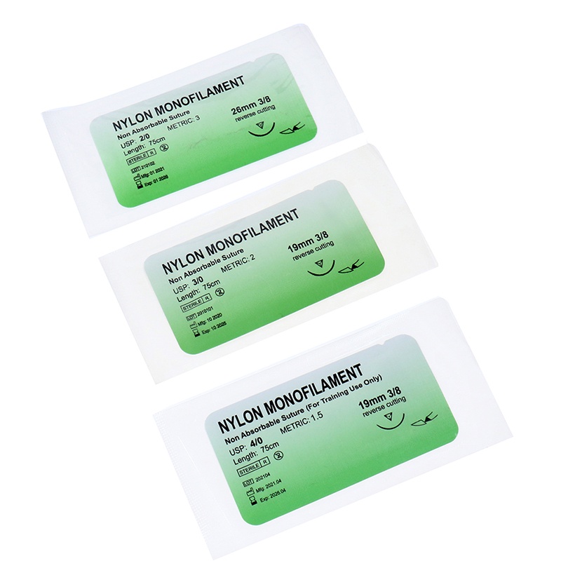 Set 6 Cuộn Chỉ Y Tế 2 / 0 3 / 0 4 / 0 Sợi Nylon Không Làm Tổn Thương Da