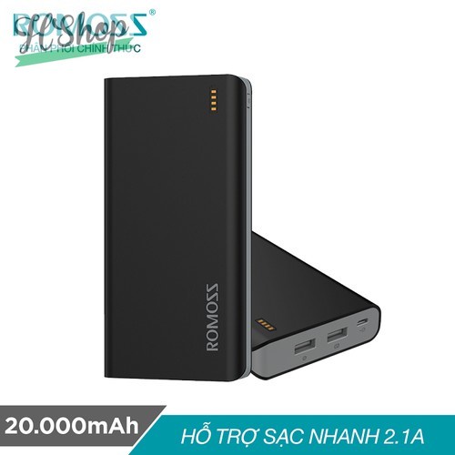 Pin sạc dự phòng Romoss Solit 20 20.000mAh Đen - Hãng phân phối chính thức - SOLIT20