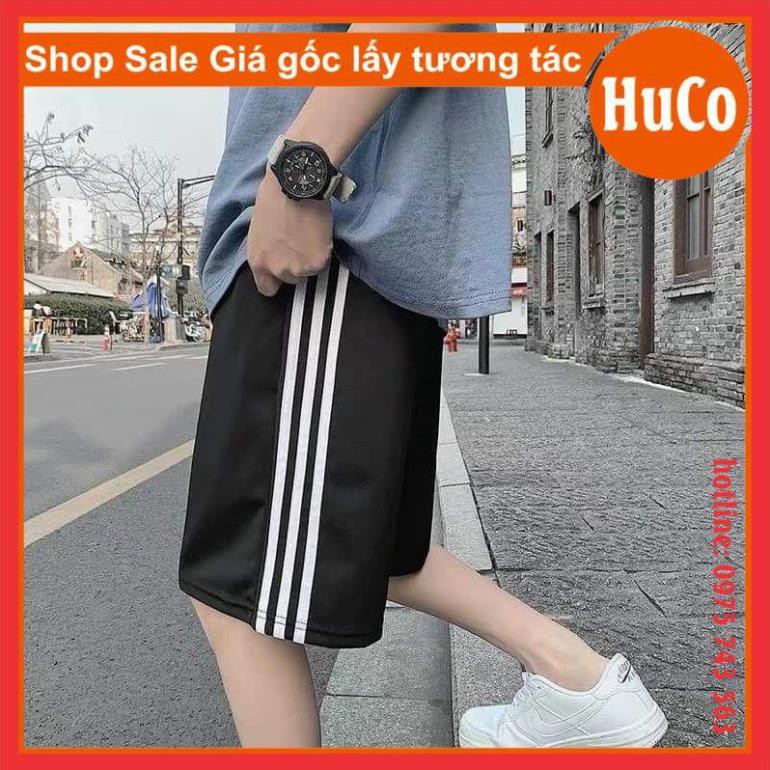 [RẺ VÔ ĐỊCH] Quần short lửng ba sọc ống rộng, form rộng unisex freesize nam nữ, quần đùi thể thao cá tính dáng rộng  ་