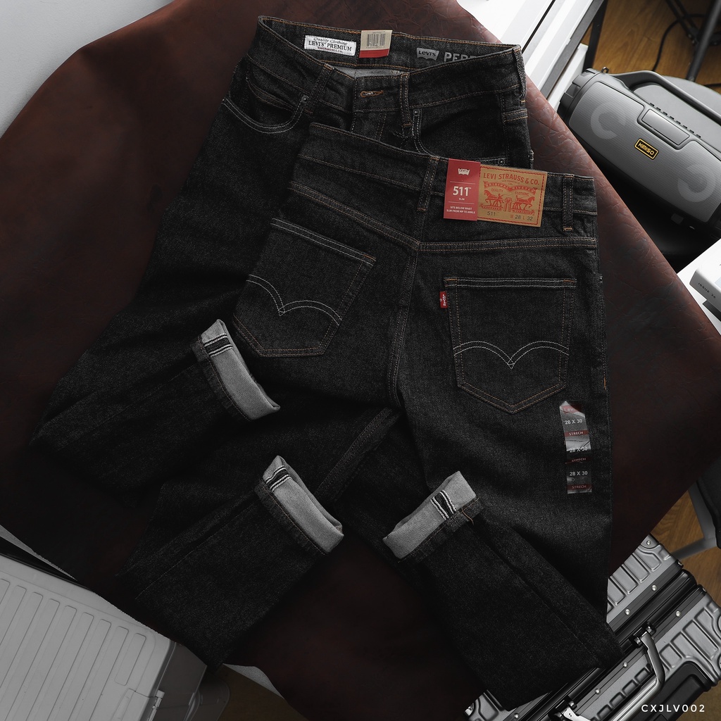 Quần jean dài nam VNXK Levi, chất jean chính phẩm, dày dặn, form slim fit LV002