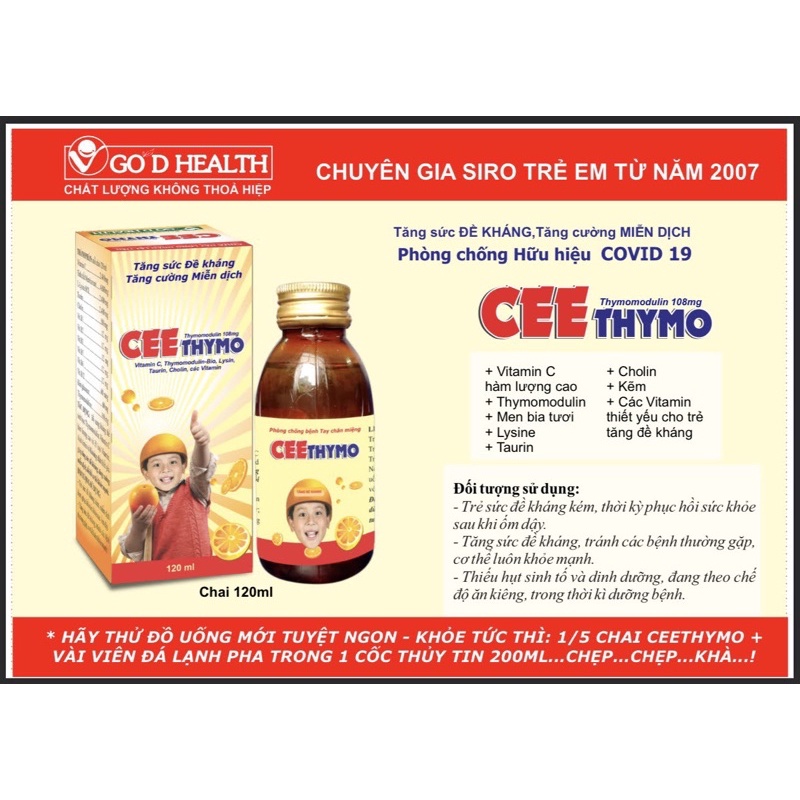 SIRO TĂNG SỨC ĐỀ KHÁNG CEE THYMO - CHAI 120 ML