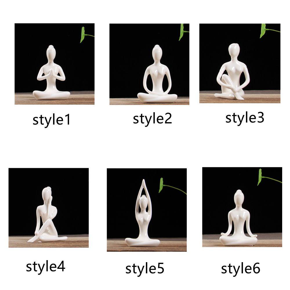 LEISURE 1 Bức Tượng Yoga Poses Bằng Sứ Phong Cách Vintage