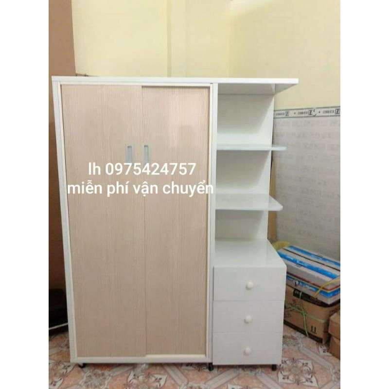 tủ nhựa đài loan 2 cánh 1 kệ cửa lùa