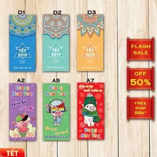 [FLASH SALE] Bao Lì Xì Tết 2019 - Bao Lì Xì Heo Xinh Sắc Màu Bao lì xì kiểu