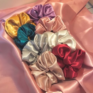 Dây buộc tóc , dây cột tóc scrunchies vải lụa bóng bồng bềnh