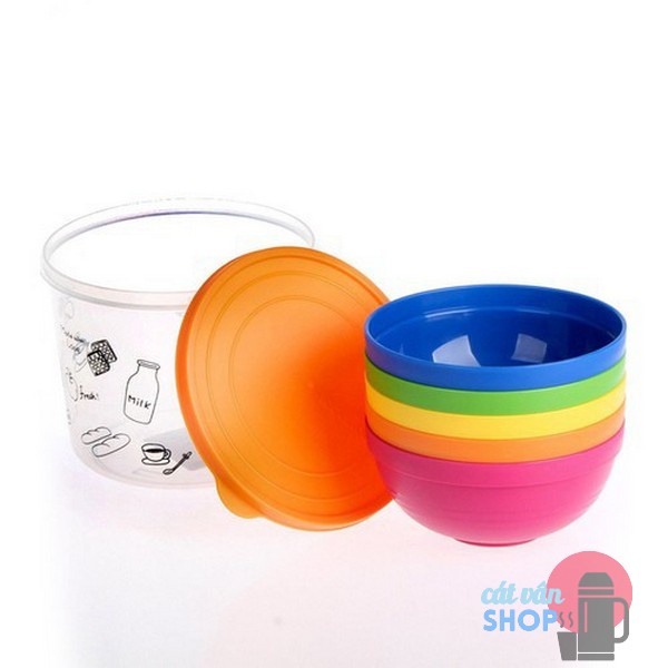 Bộ 5 chén, bát màu Rainbow , đủ loại màu 5P Lock&Lock - HPP511S5