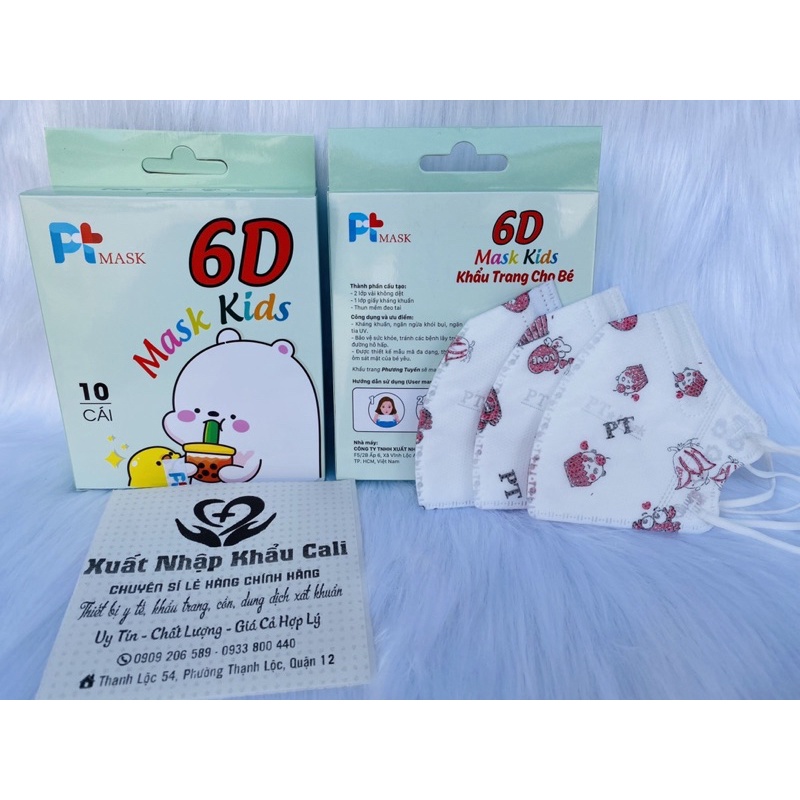 set 50 cái khẩu trang 6d kid PT mask/khẩu trang 6d cho bé