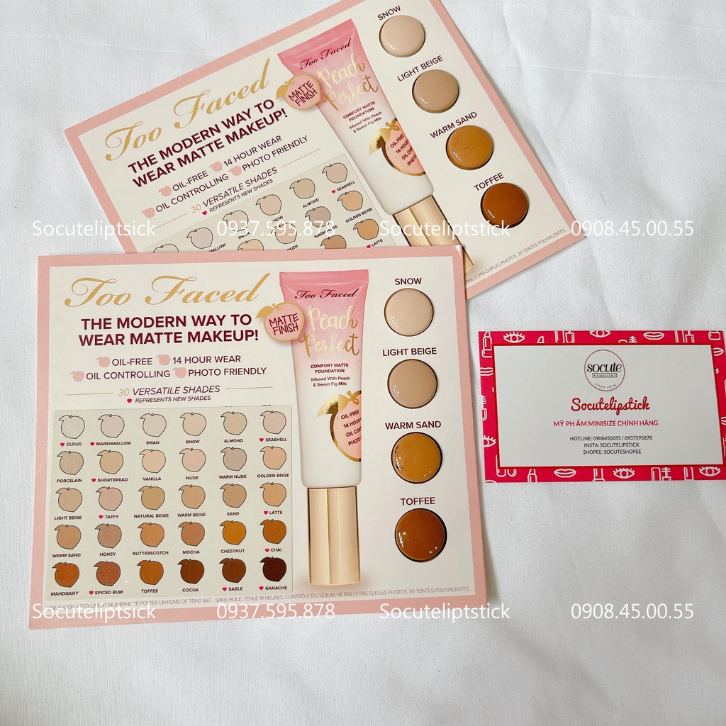 Sample Kem Nền Too Faced Peach Perfect Comfort Matte Foundation