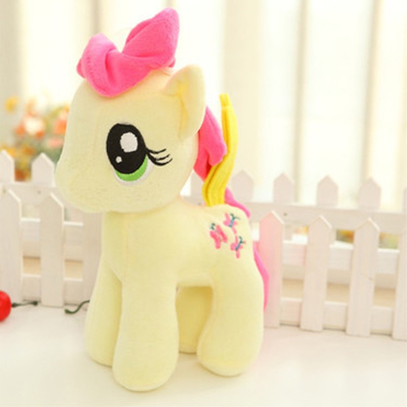 Thú nhồi bông hình ngựa Pony 20cm mềm mại màu cầu vồng đáng yêu