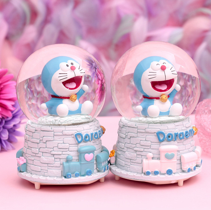 DORAEMON Quả Cầu Pha Lê Có Hộp Phát Nhạc Và Đèn Phát Sáng Xinh Xắn