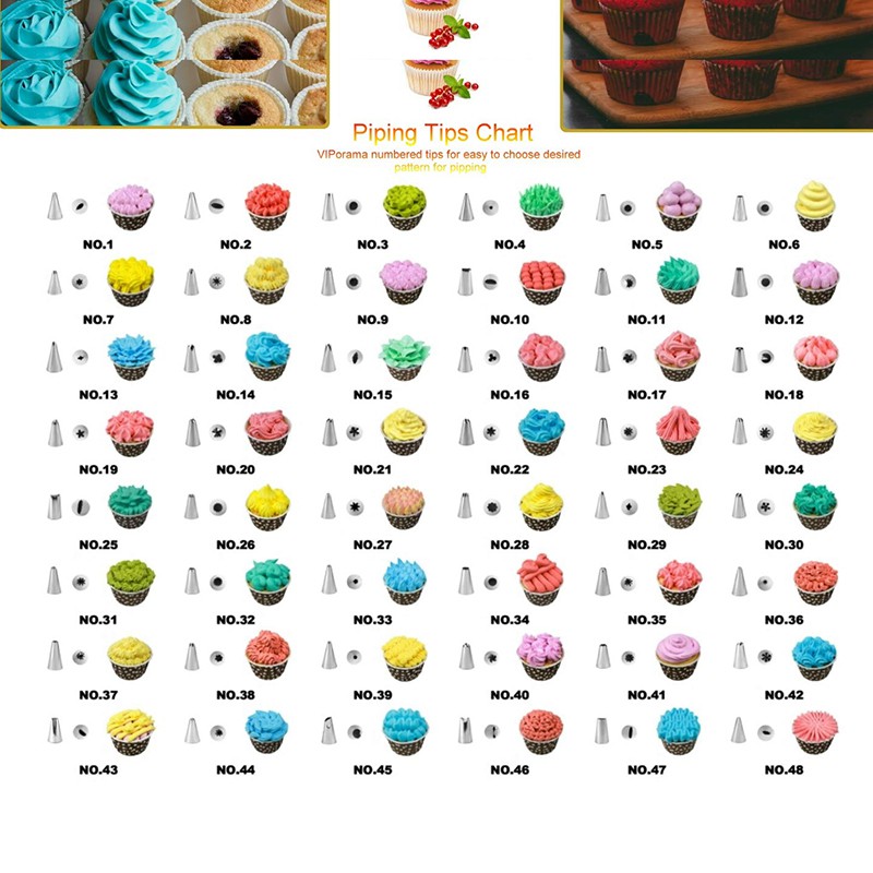 16pcs/set Bộ 14 đui bắt bông kem kèm đầu nối và túi đựng kem trang trí bánh