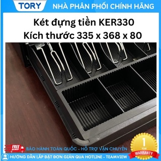 Ngăn kéo đựng tiền, két khay đựng tiền size vừa. Két thu ngân kết nối máy in hoá đơn, máy POS bán hàng