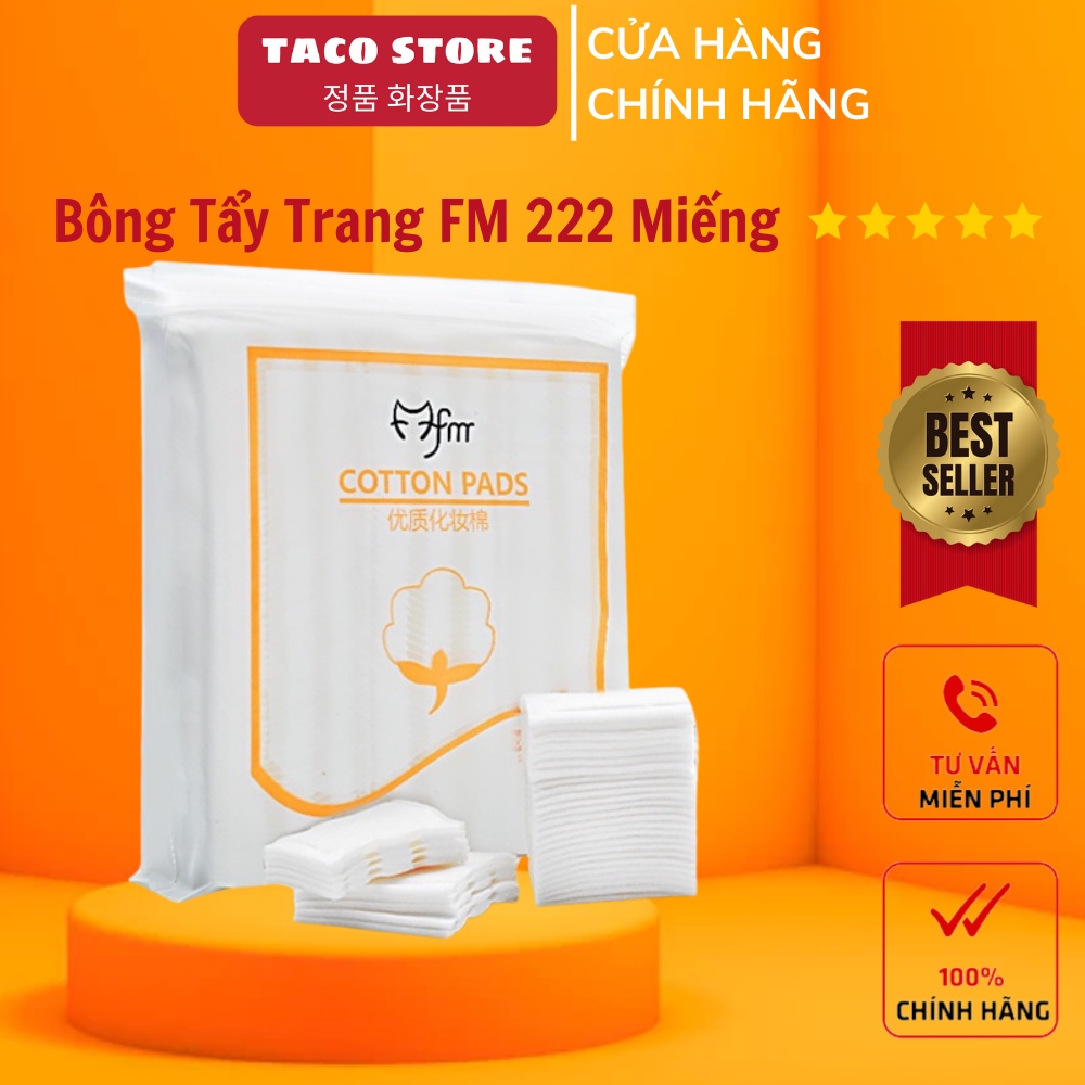 Bông tẩy trang 222 miếng FM Cotton Pads 3 Lớp LATUBO Tacostore1709