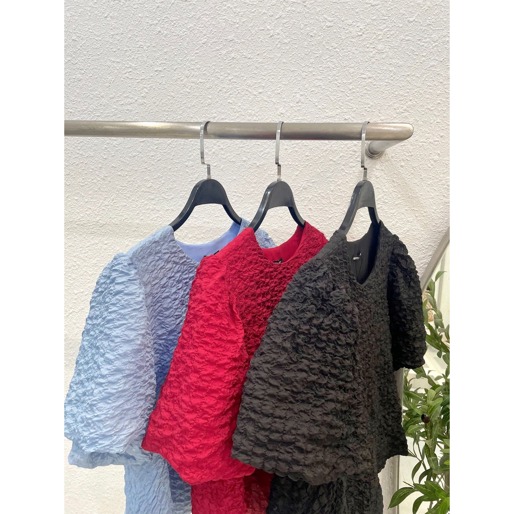 Áo tay phồng vải nhún