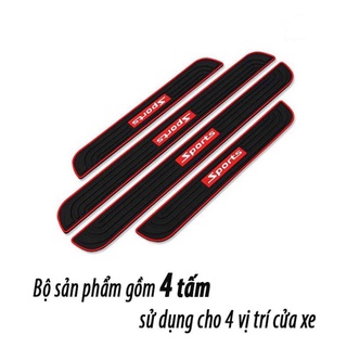 Bộ 5 miếng nẹp cao su bậc cửa và nẹp cốp chống xước bậc cửa ô tô, xe hơi