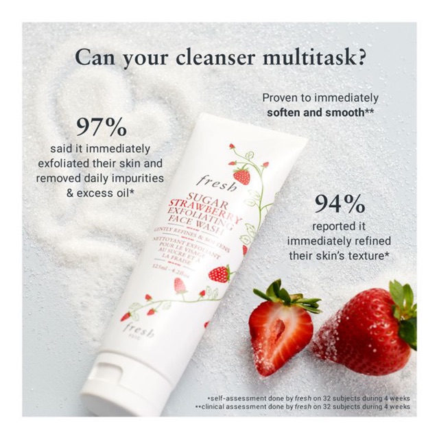 🍓Sữa rửa mặt tẩy da chết FRESH Sugar Strawberry Exfoliating Face Wash