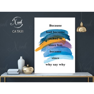 Tranh canvas động lực tiếng anh tặng đinh treo tranh