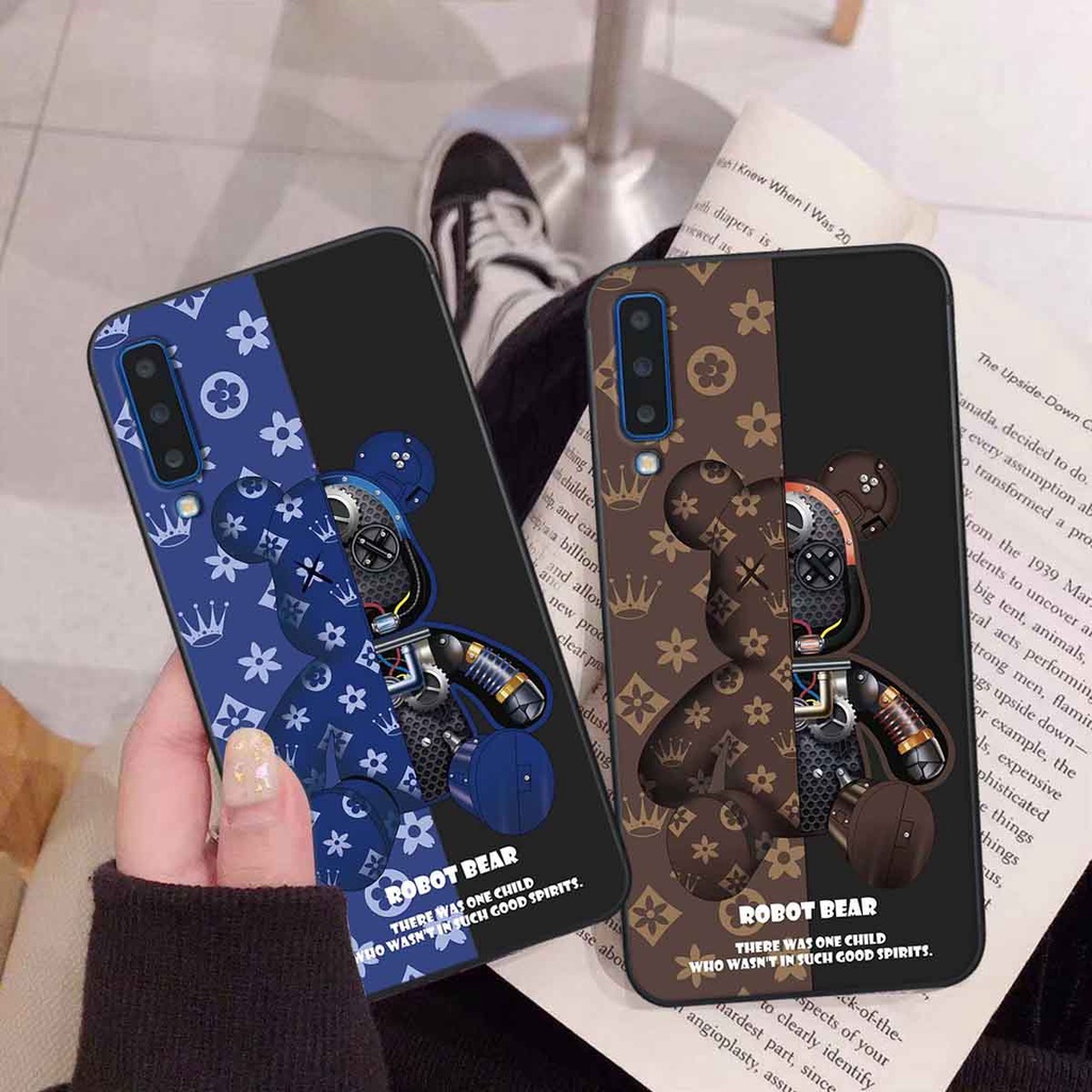 Ốp Samsung A7 2018 / A9 2018 bear brick, gấu đáng yêu, dễ thương