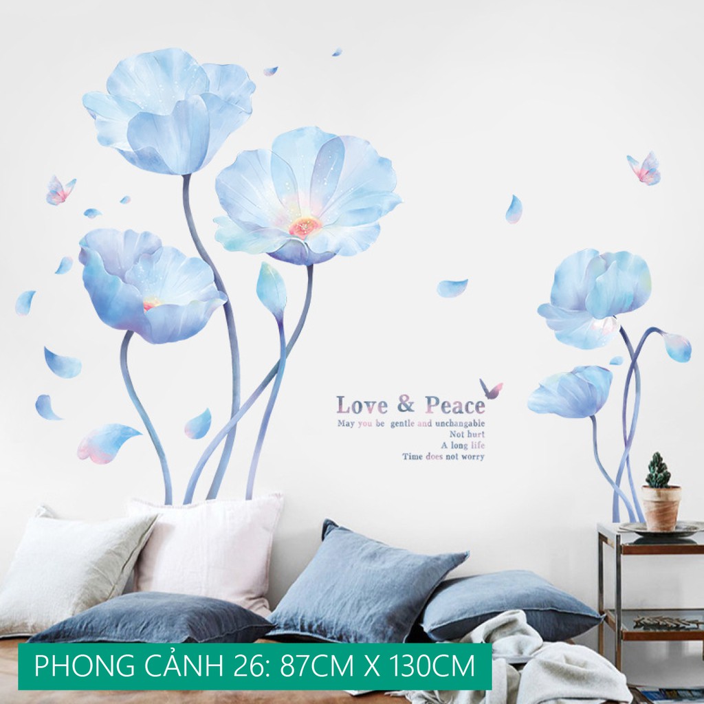 Decal tranh dán tường trang trí decor phòng khách , Spa, cafe 2021
