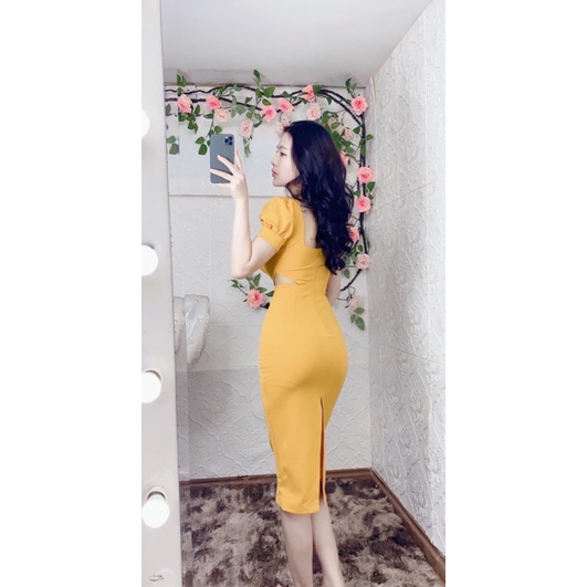 ĐẦM BODY POLY CÓ MÚT TÔN DÁNG DỰ TIỆC SANG CHẢNH LỊCH THIỆP PU