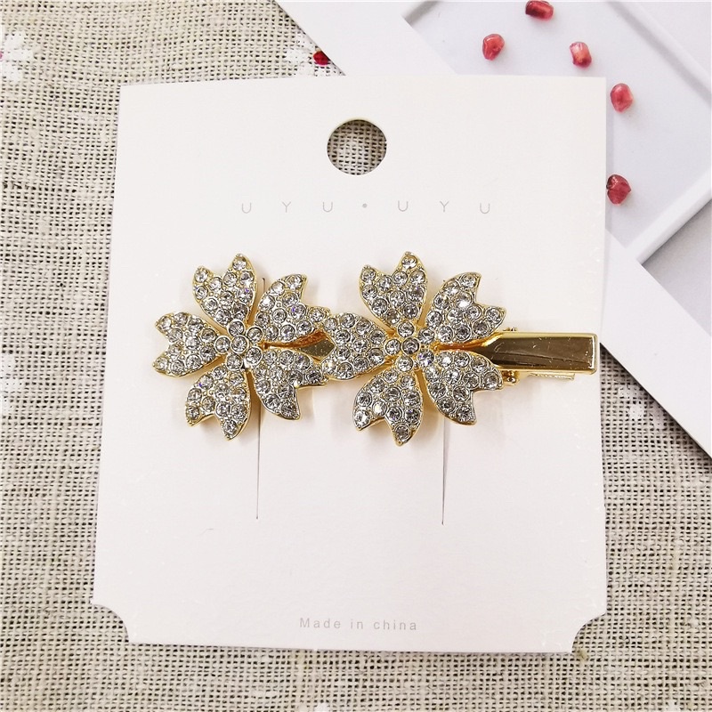 Kẹp tóc nữ kim loại đính đá Hàn Quốc mỏ vịt nhiều hình hoa cho bạn gái, trang sức phụ kiện tóc, kẹp tóc mái, sau đầu