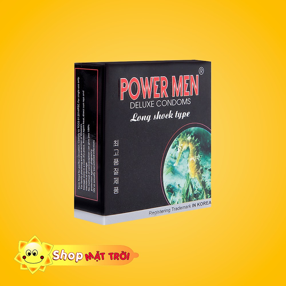 Bao cao su Powermen cá ngựa hộp 3 cái - chống xuất tinh sớm