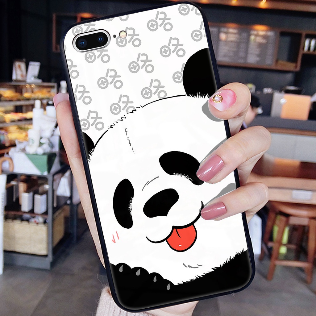 Ốp lưng iphone kính cao cấp cặp đôi gấu trúc case 14plus 14 pro max 13 12 promax 11 mini 6 6s 7 8 plus x xr xs Se