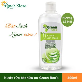 Nước Rửa Bát Organic cho mẹ và bé cùng gia đình Green Bee Lô hội hữu cơ 400ml