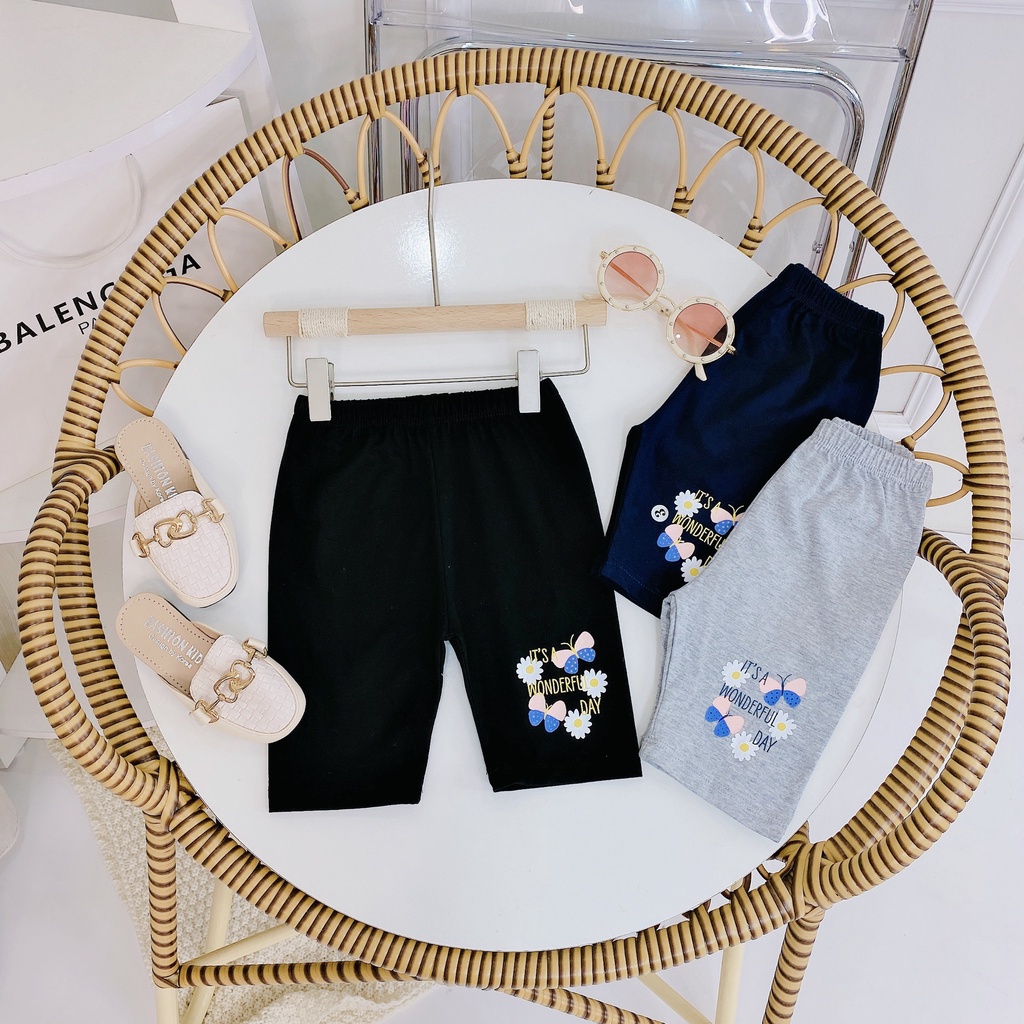 Quần Legging Lửng bé gái size đại (9-35kg) Cotton co giãn 4 chiều 6 7 8 9 10 11 12 tuổi